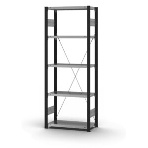 Fachbodenregal Stecksystem, einseitig — ORION PLUS, RAL 7016, Böden verzinkt