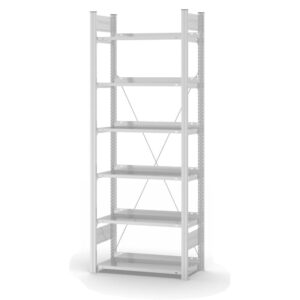 Aktenregal Stecksystem, einseitig — ORION PLUS, RAL 7035