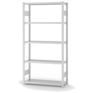 Fachbodenregal Stecksystem, zweiseitig — ORION PLUS, RAL 7035