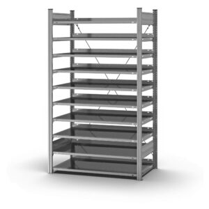 Kästenregal Stecksystem, einseitig — ORION PLUS, verzinkt